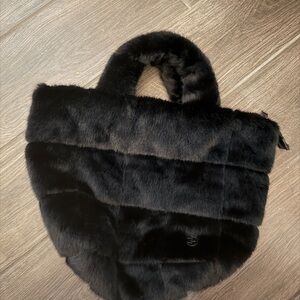 New/never used Chico's Black Faux Fur Tote